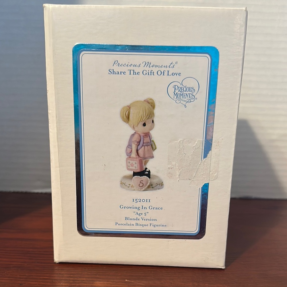 Precious Moments Growing in Grace “Age 5” Girl in Pink Dress Figurine 152011